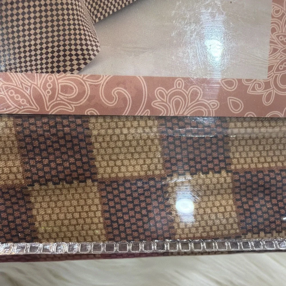 Mrs Bella Home King Bamboo Sheet Set 4-Piece Brown Check Pattern